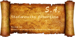 Stefanovits Albertina névjegykártya